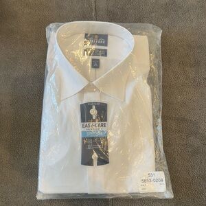 Stafford Men's White Dress Shirt - Easy Care Broadcloth - Travel - Regular Fit